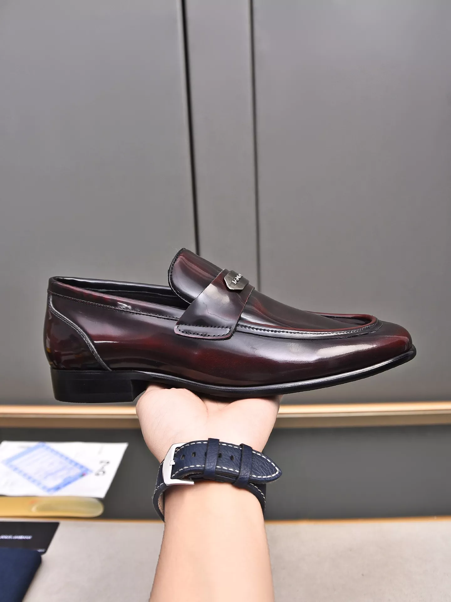 Dolce & Gabbana D&G Leather Shoes For Men Bright 4436