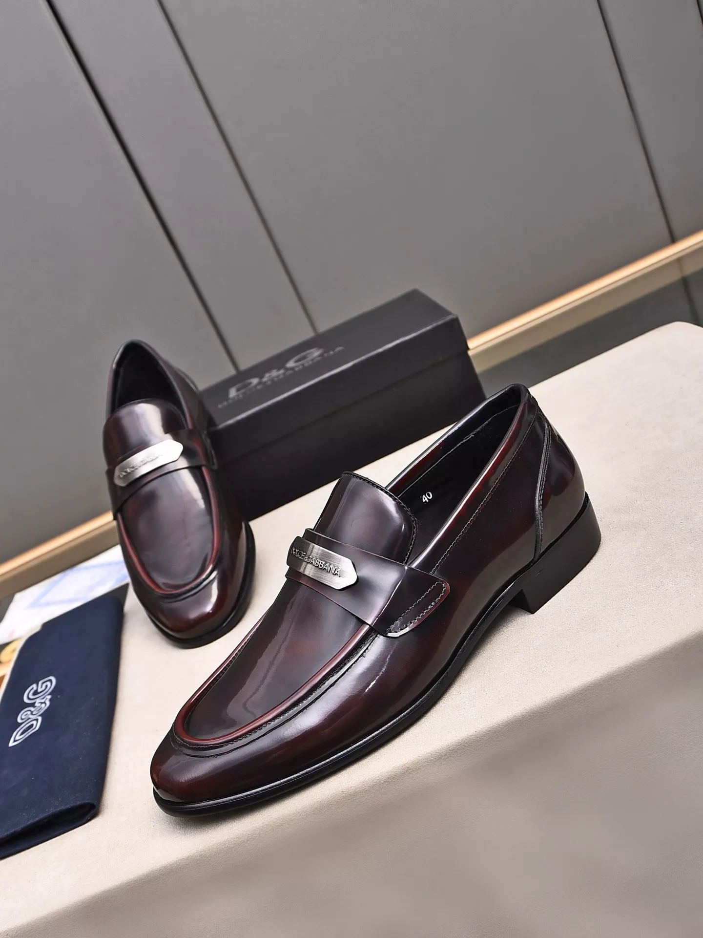 Dolce & Gabbana D&G Leather Shoes For Men Bright 4436