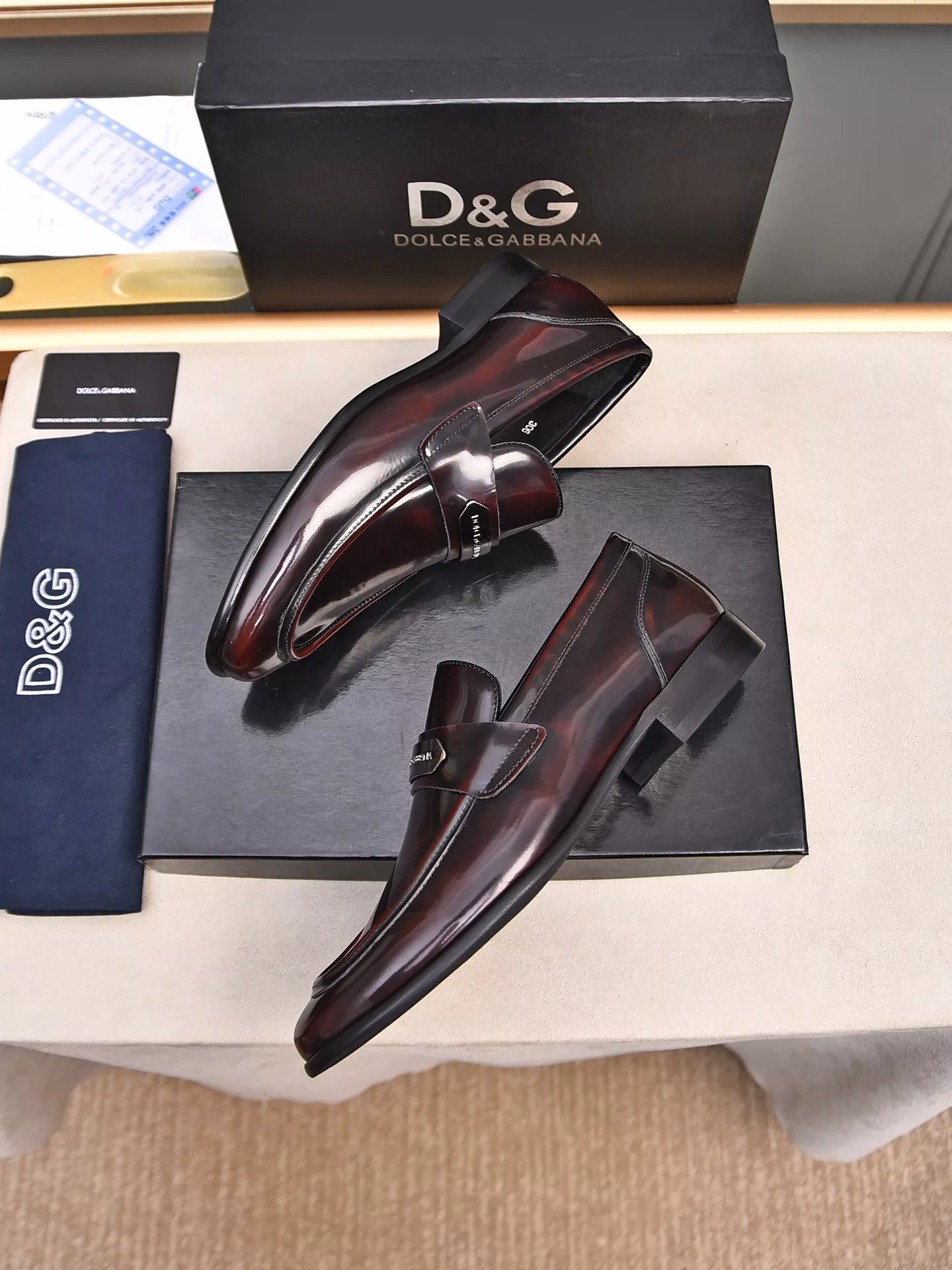 Dolce & Gabbana D&G Leather Shoes For Men Bright 4436