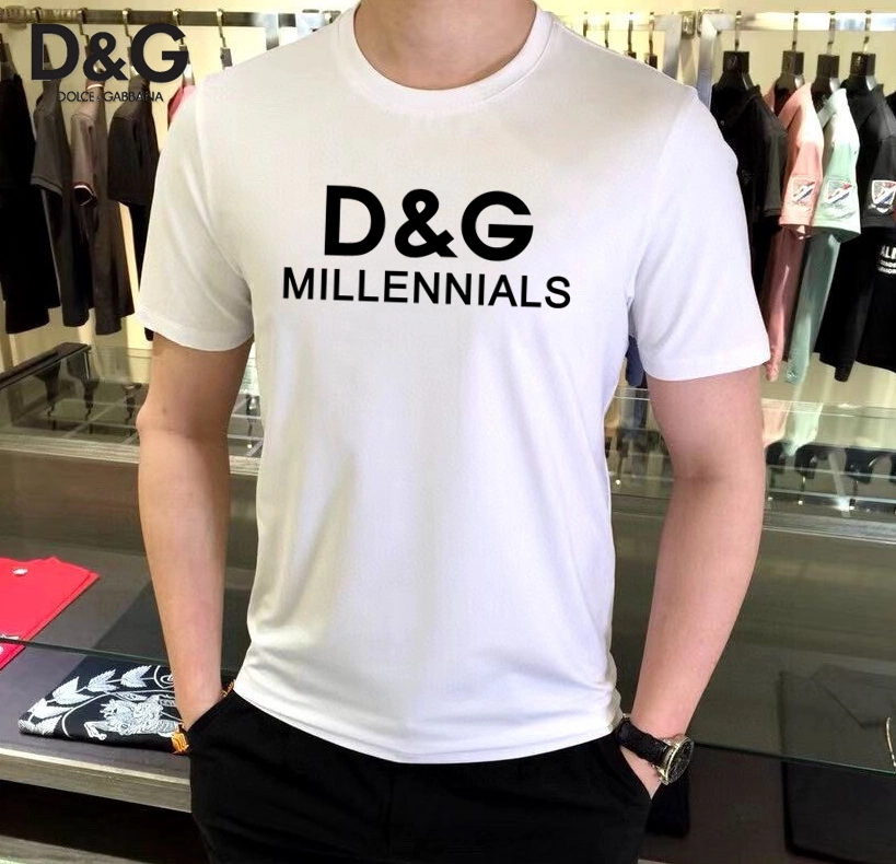 Dolce & Gabbana D&G T-Shirts Short Sleeved For Unisex Trendy 9898