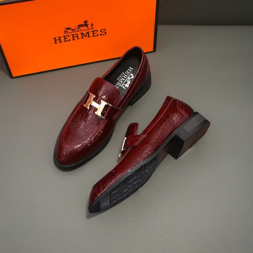 Durable 1248 Hermes Leather Shoes For Men
