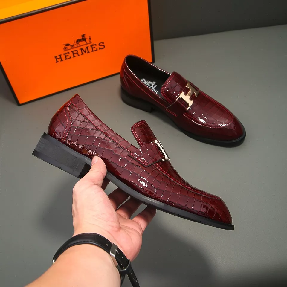 Durable 1248 Hermes Leather Shoes For Men