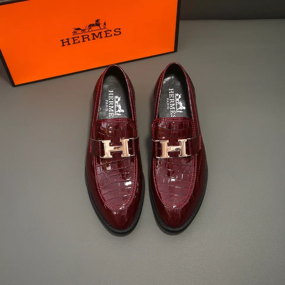 Durable 1248 Hermes Leather Shoes For Men