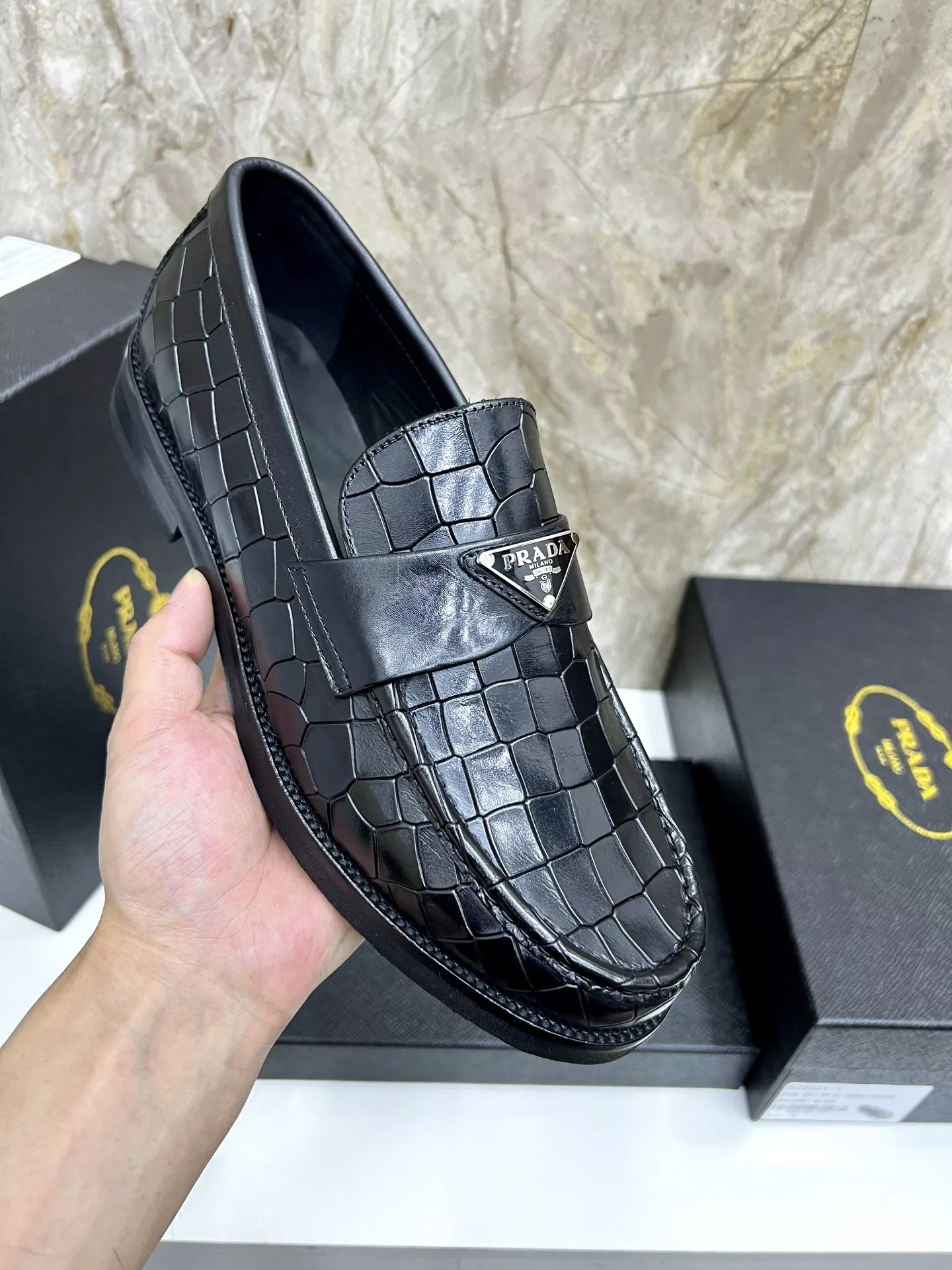 Durable 1750 Prada Leather Shoes For Men