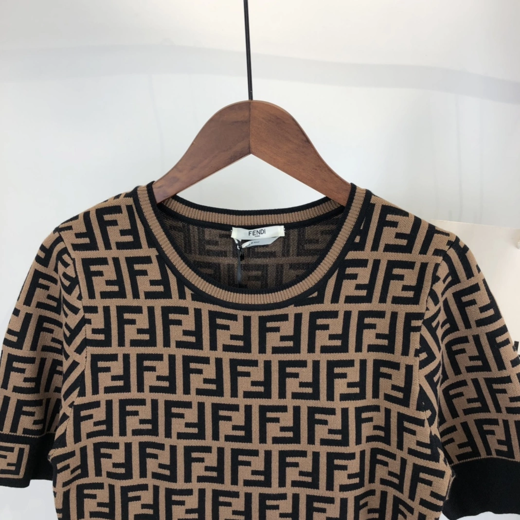 Durable 1857 Fendi Dresses Short Sleeved For Women