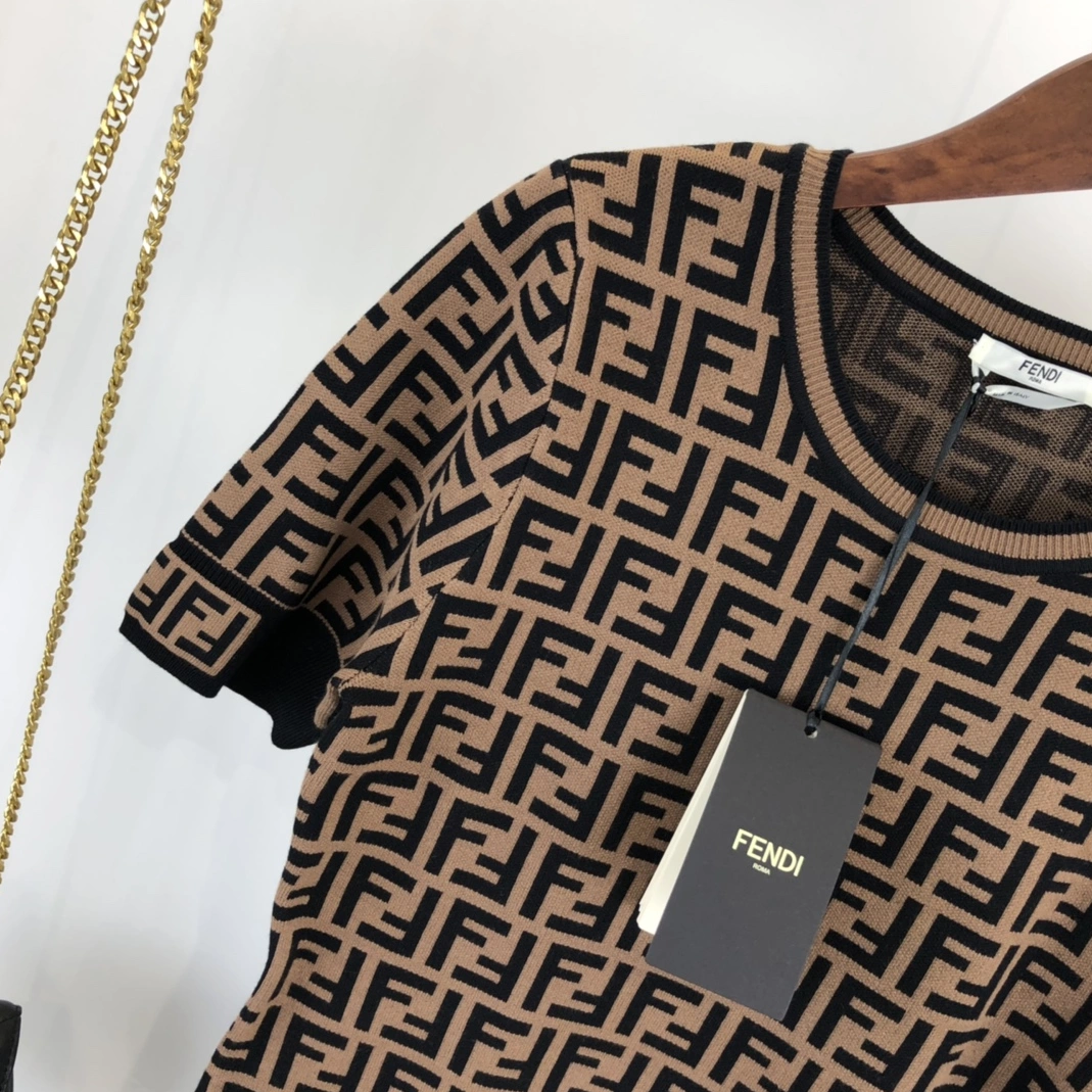 Durable 1857 Fendi Dresses Short Sleeved For Women