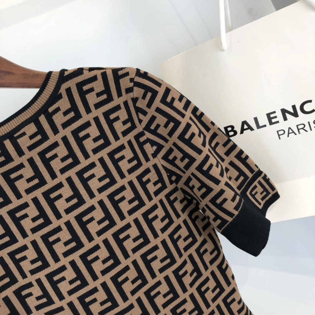 Durable 1857 Fendi Dresses Short Sleeved For Women