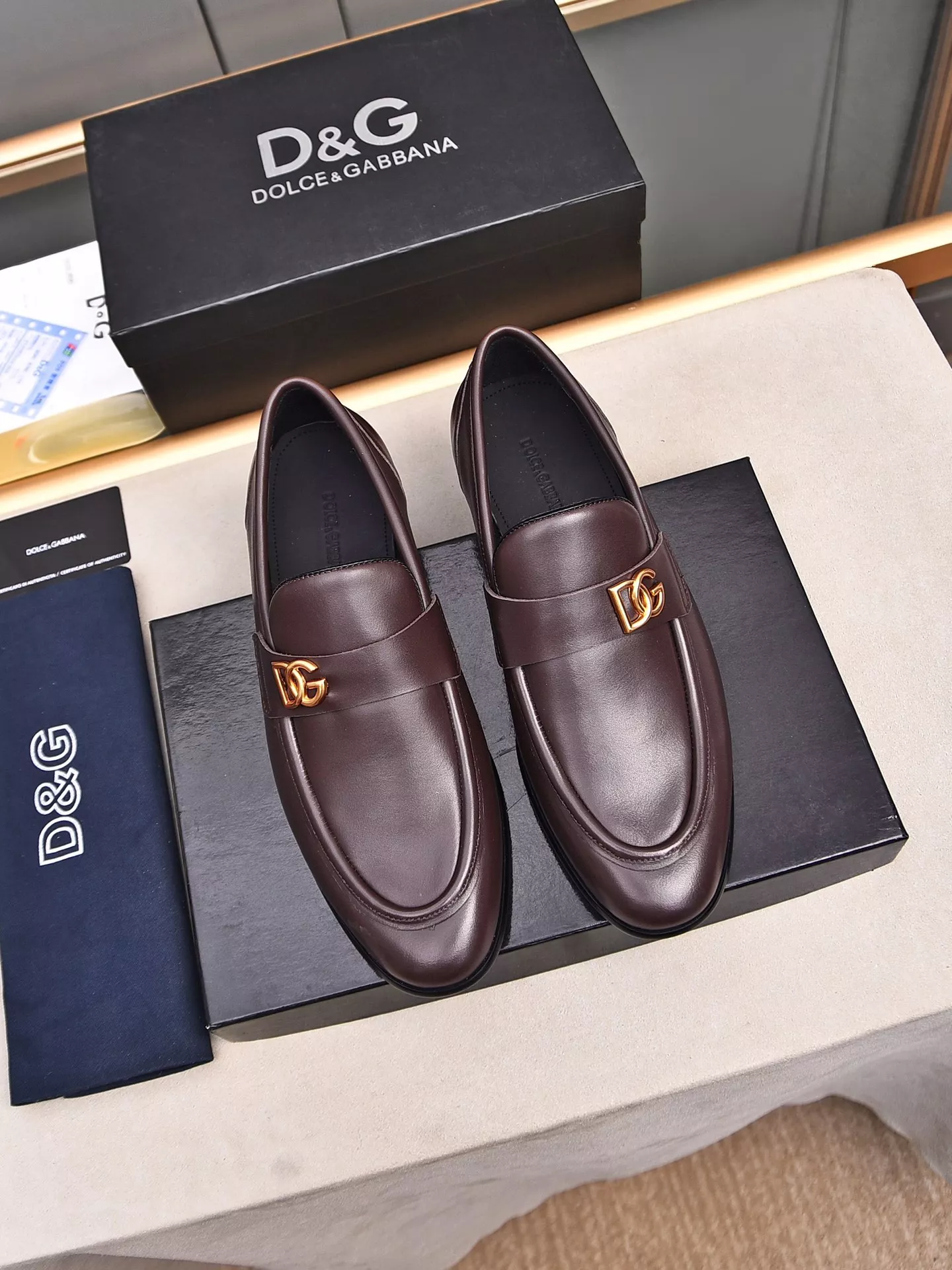 Durable 2411 Dolce & Gabbana D&G Leather Shoes For Men