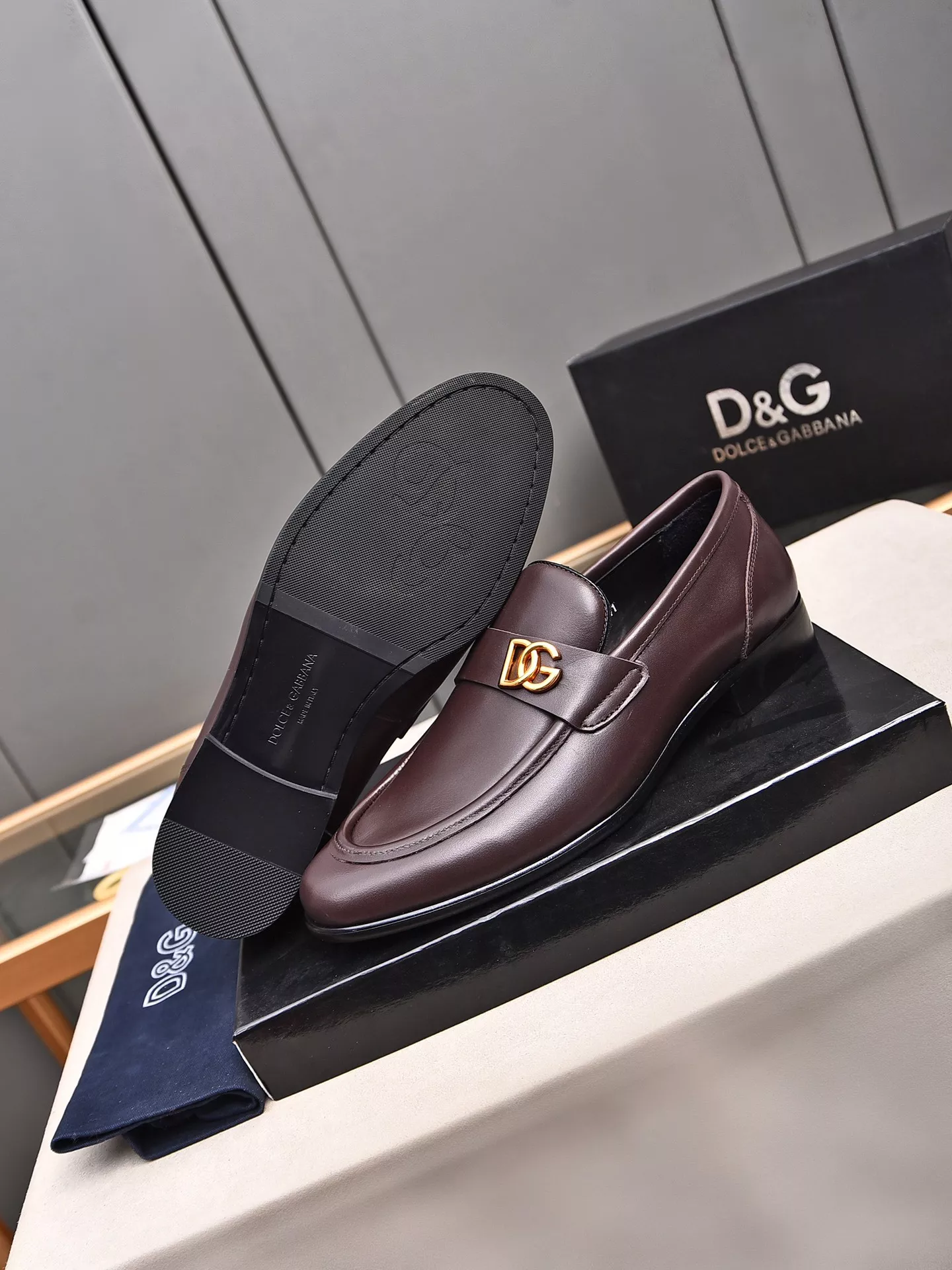Durable 2411 Dolce & Gabbana D&G Leather Shoes For Men