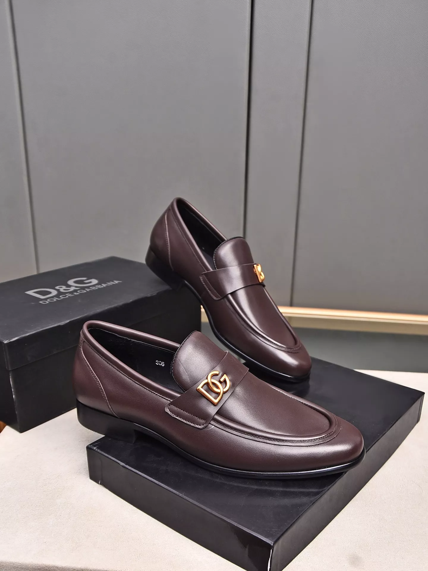 Durable 2411 Dolce & Gabbana D&G Leather Shoes For Men