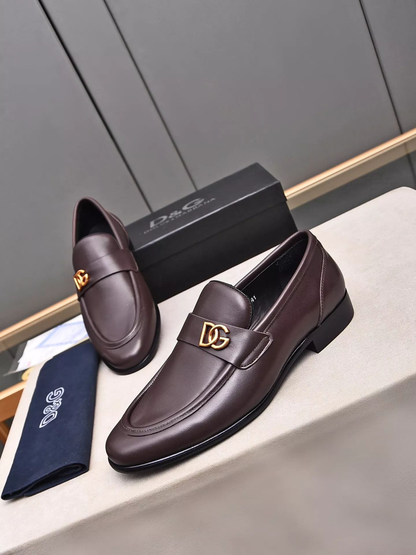 Durable 2411 Dolce & Gabbana D&G Leather Shoes For Men