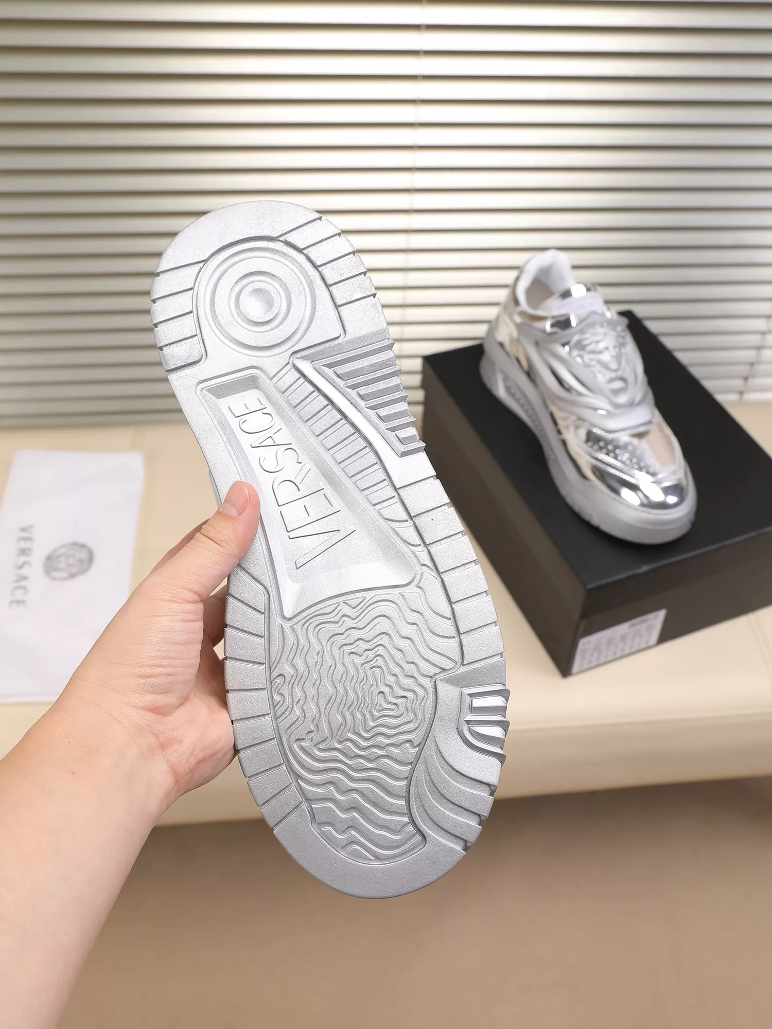 Durable 3221 Versace Casual Shoes For Men