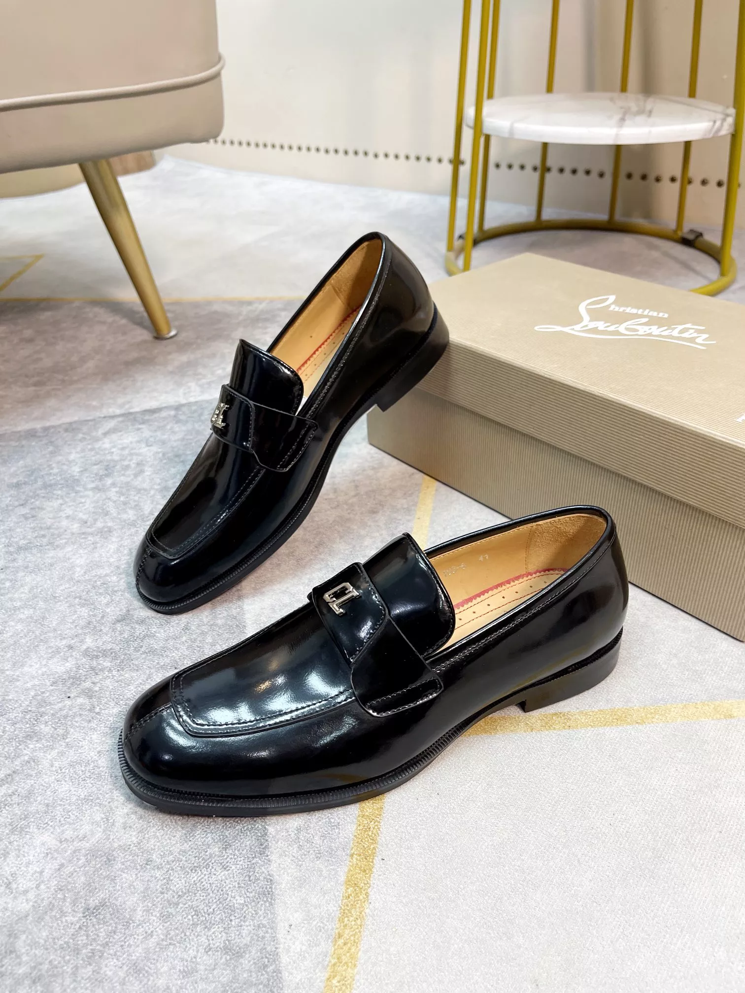 Durable 3234 Christian Louboutin Leather Shoes For Men
