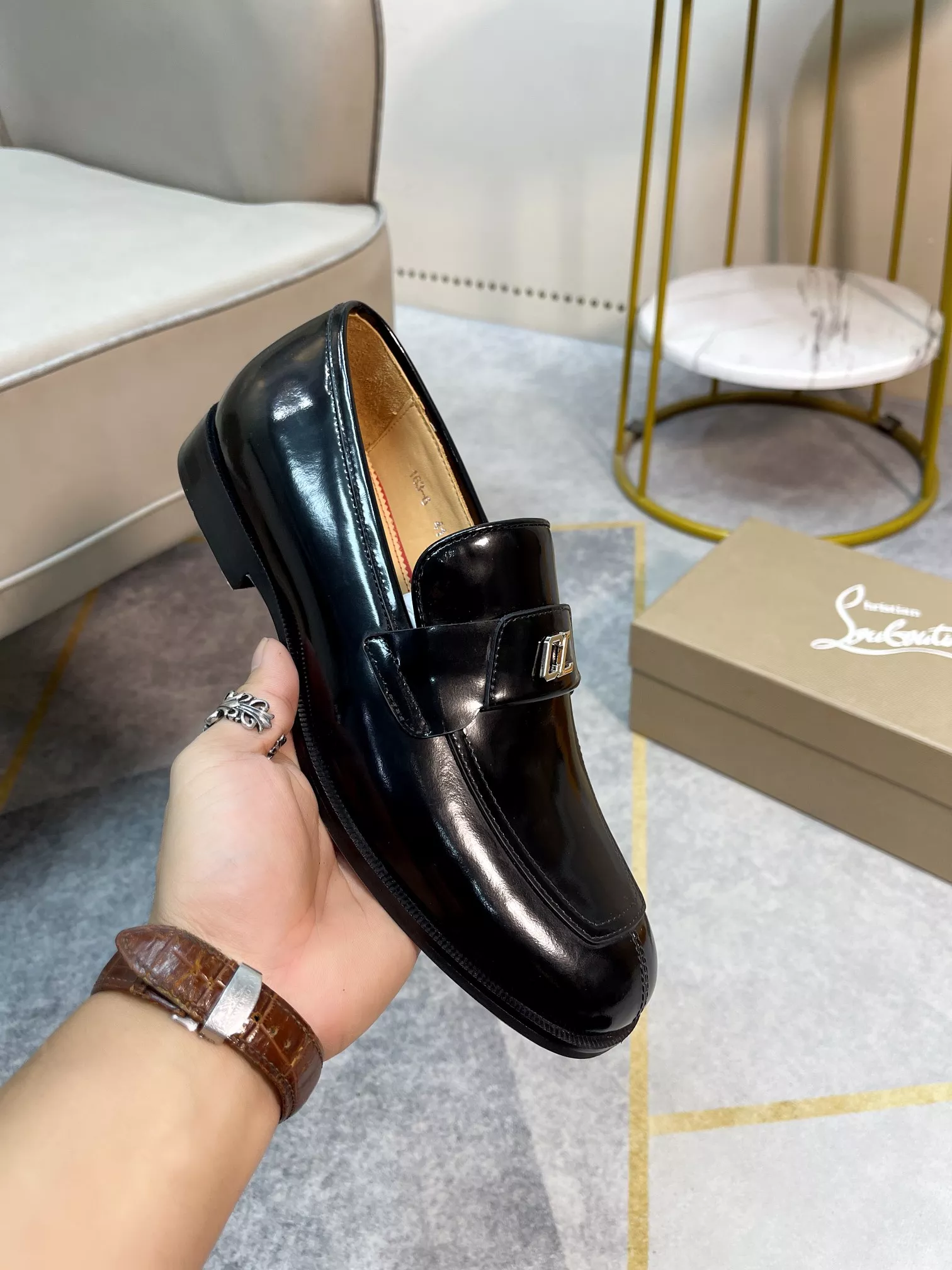 Durable 3234 Christian Louboutin Leather Shoes For Men