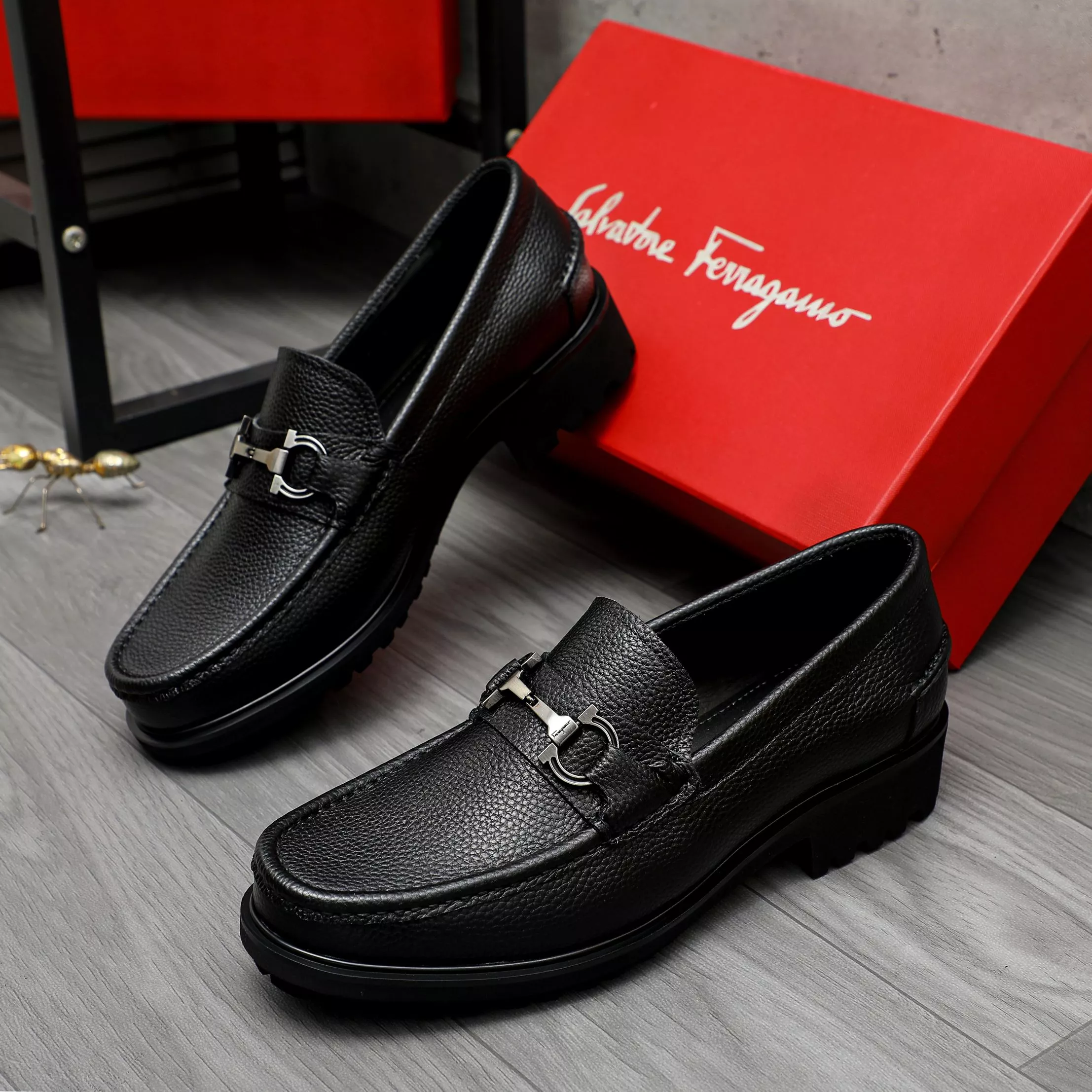 Durable 3388 Salvatore Ferragamo Leather Shoes For Men