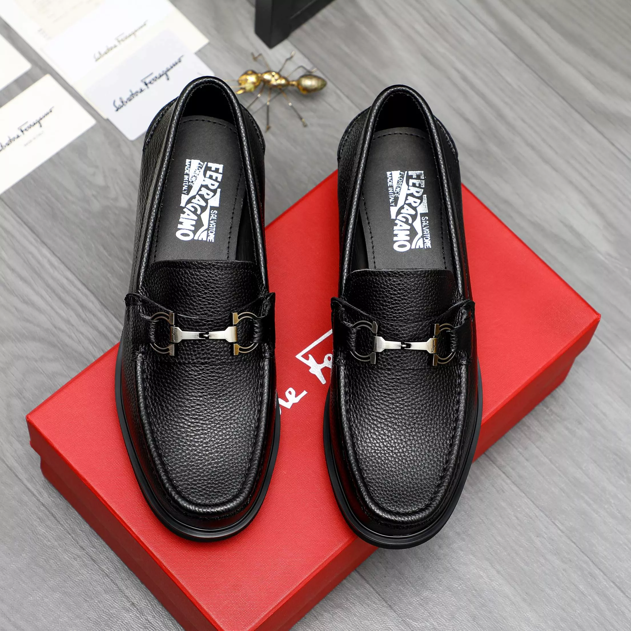 Durable 3388 Salvatore Ferragamo Leather Shoes For Men