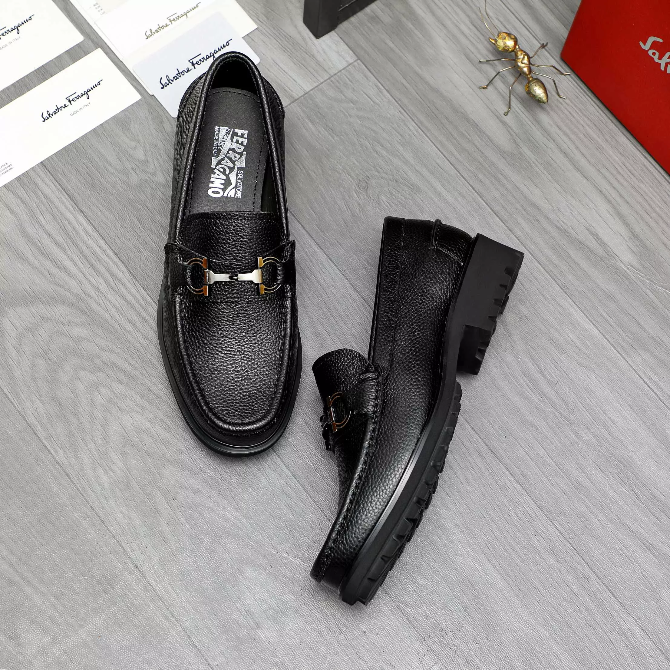 Durable 3388 Salvatore Ferragamo Leather Shoes For Men