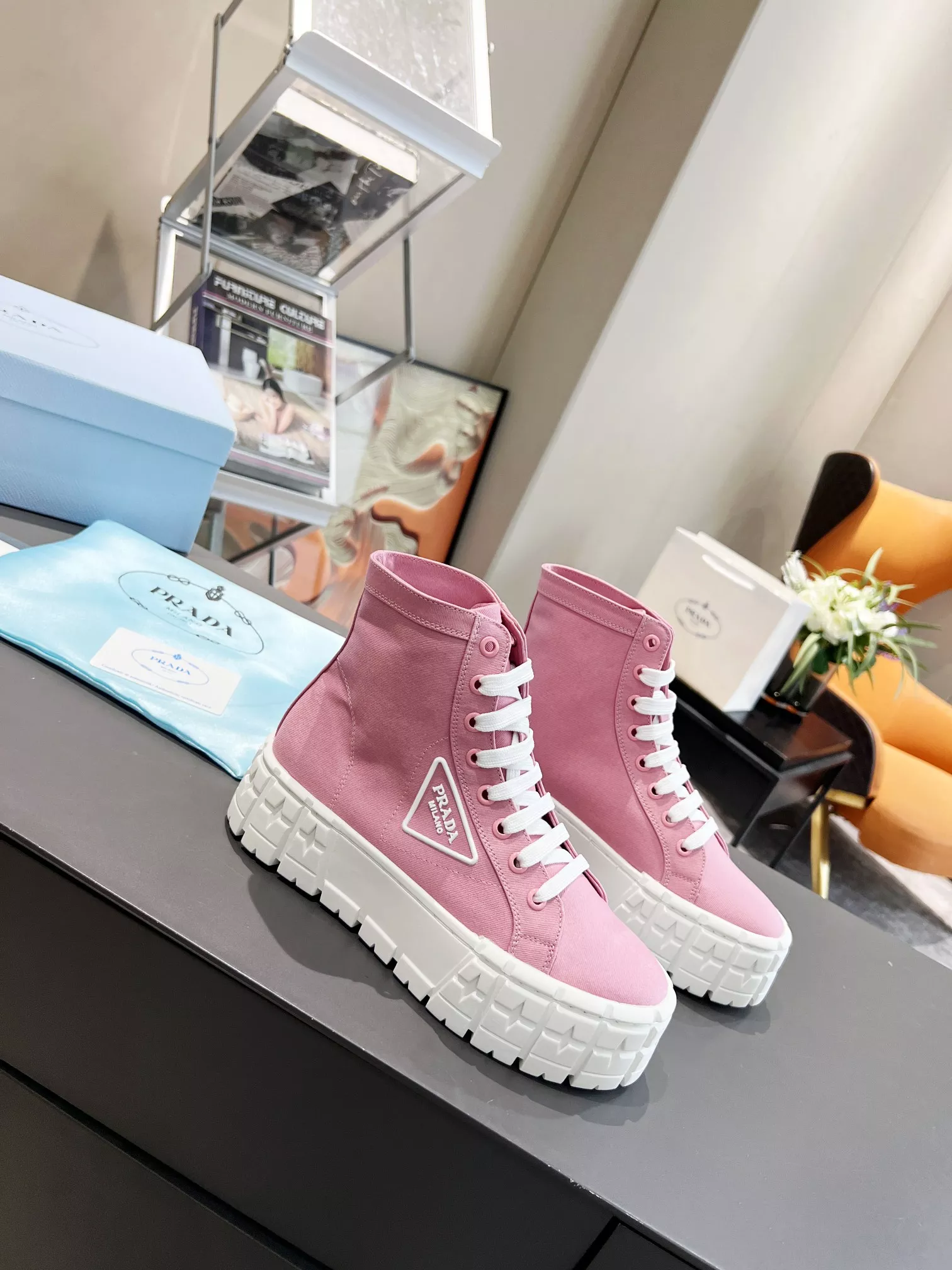 Durable 3975 Prada High Top Shoes For Women