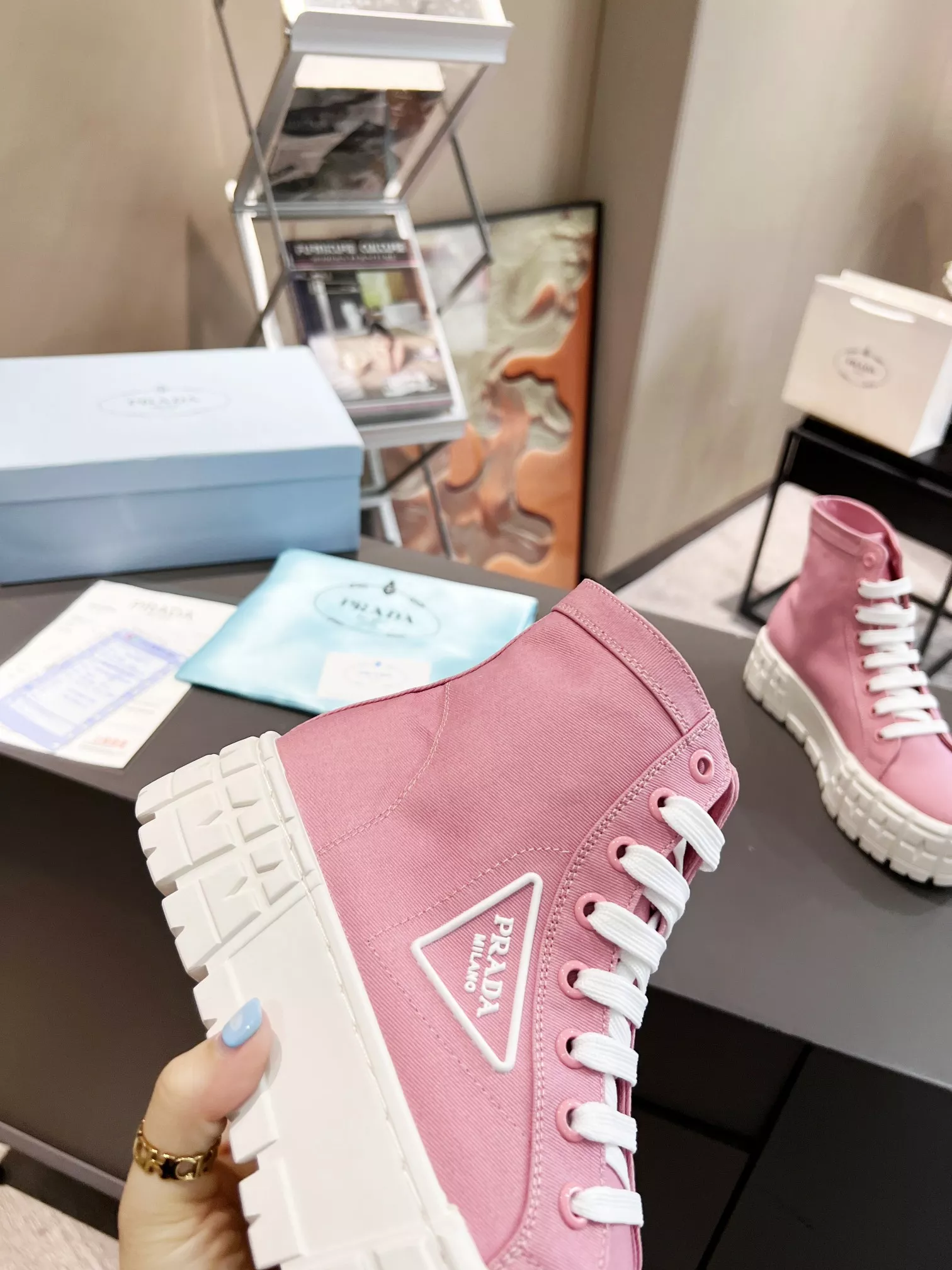 Durable 3975 Prada High Top Shoes For Women