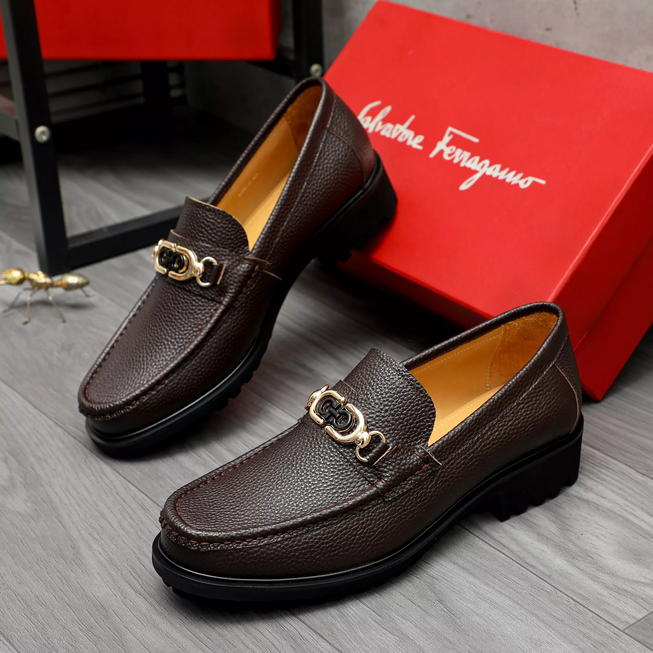 Durable 4277 Salvatore Ferragamo Leather Shoes For Men