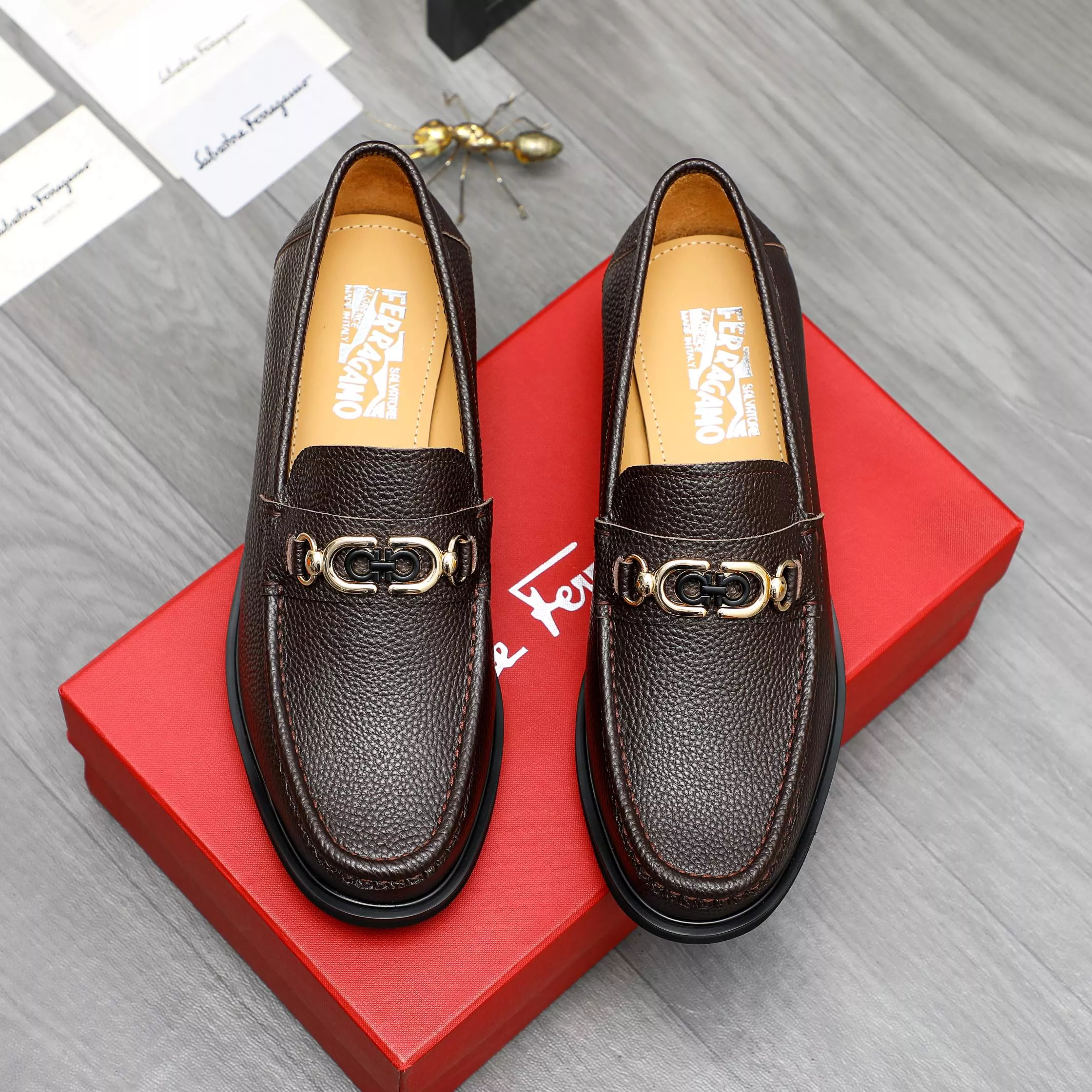 Durable 4277 Salvatore Ferragamo Leather Shoes For Men