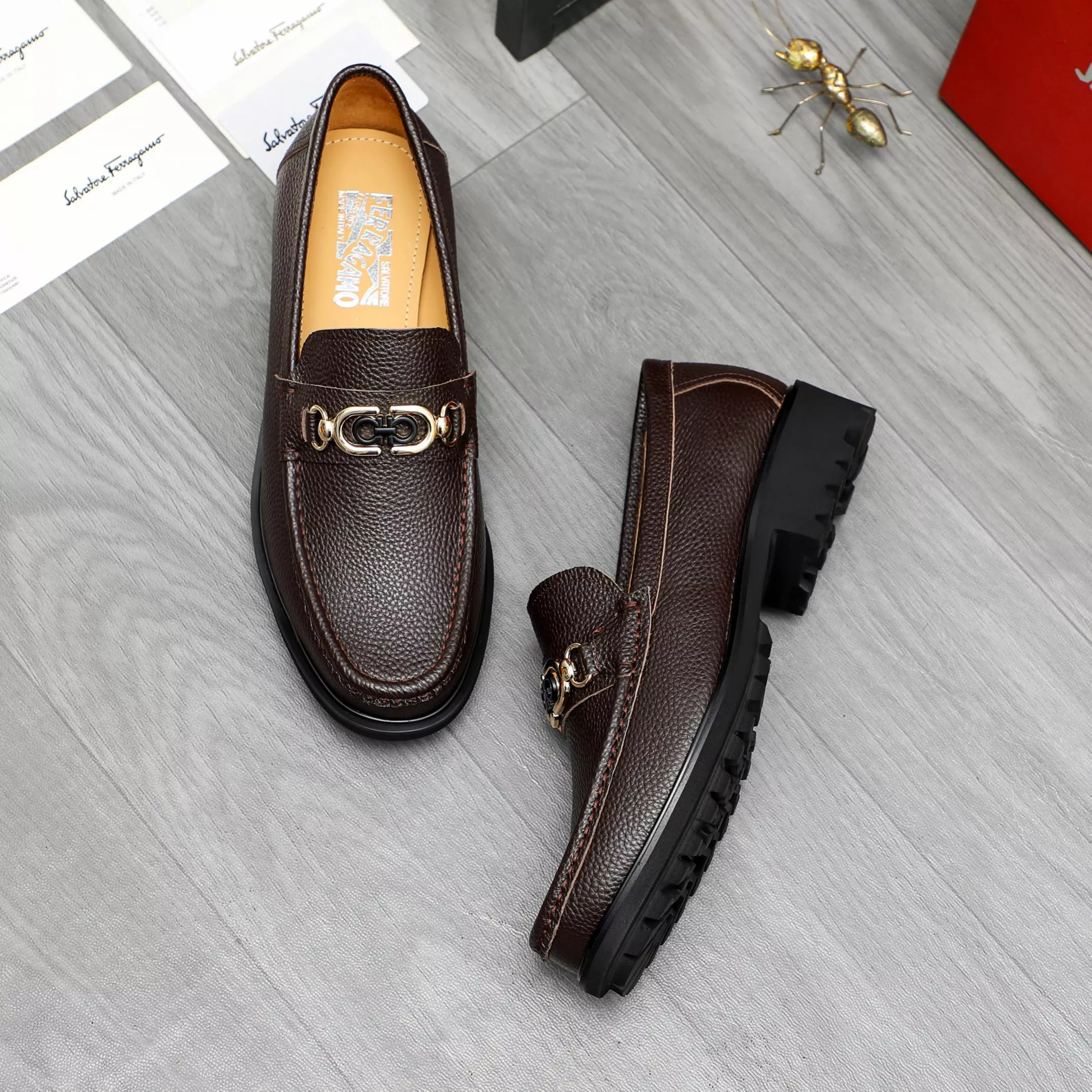 Durable 4277 Salvatore Ferragamo Leather Shoes For Men