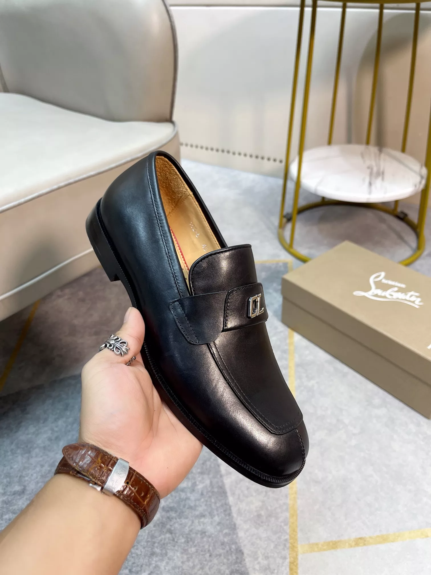Durable 4686 Christian Louboutin Leather Shoes For Men