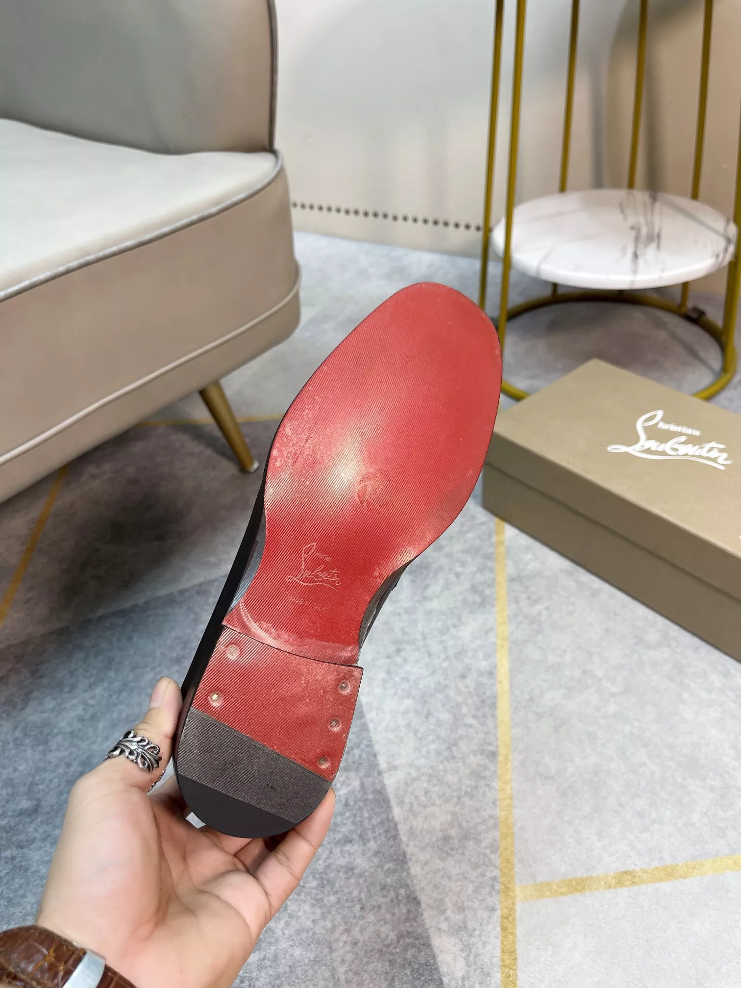Durable 4686 Christian Louboutin Leather Shoes For Men