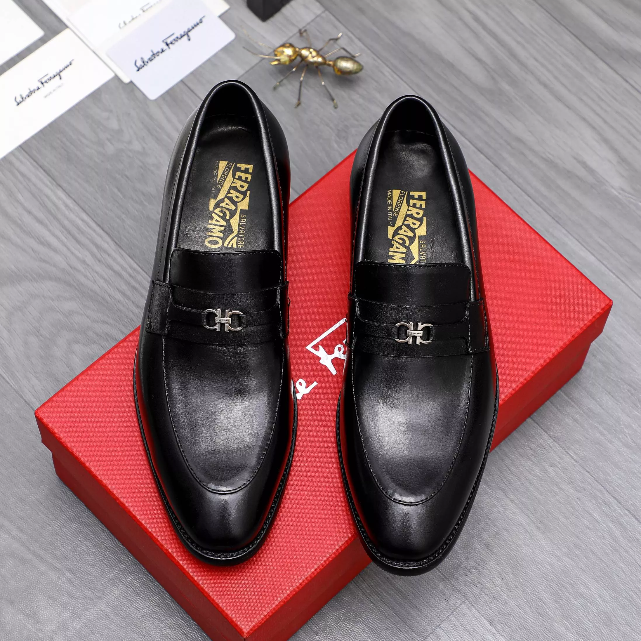 Durable 5121 Salvatore Ferragamo Leather Shoes For Men
