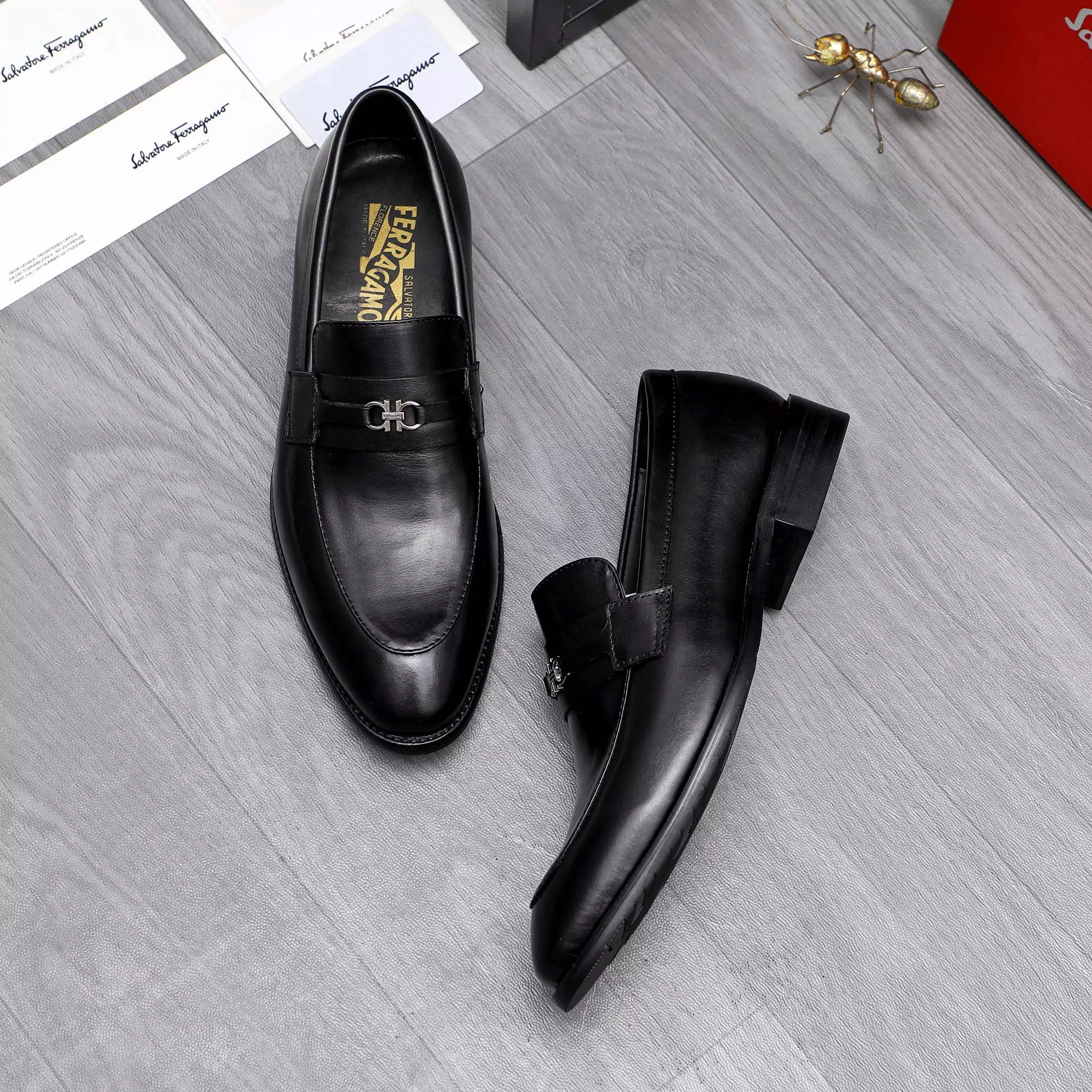 Durable 5121 Salvatore Ferragamo Leather Shoes For Men