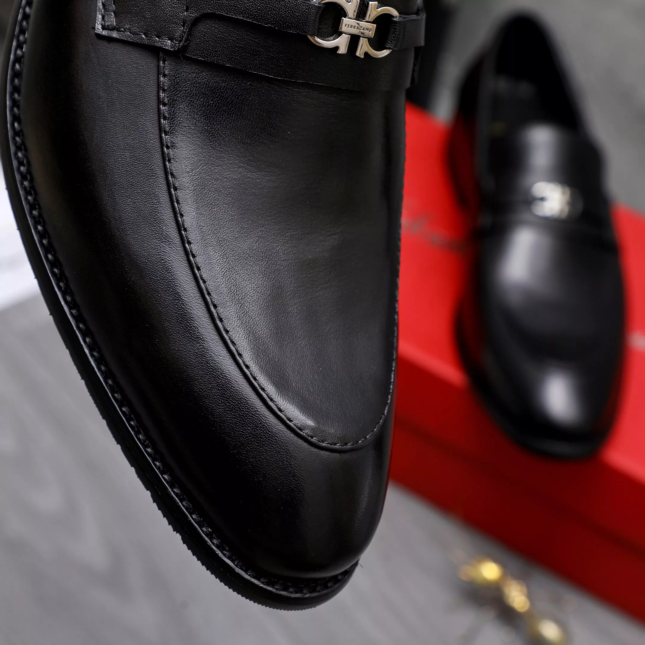 Durable 5121 Salvatore Ferragamo Leather Shoes For Men