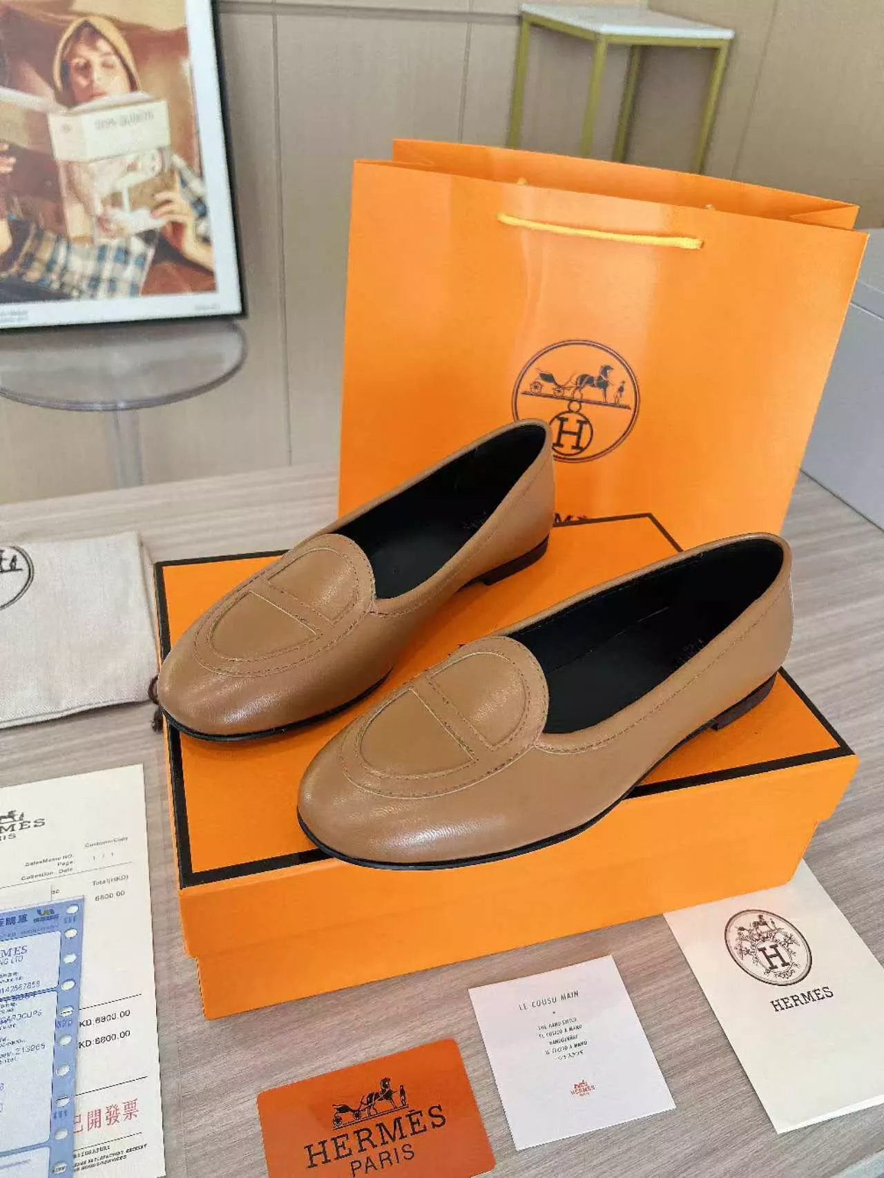Durable 5261 Hermes Leather Shoes For Women
