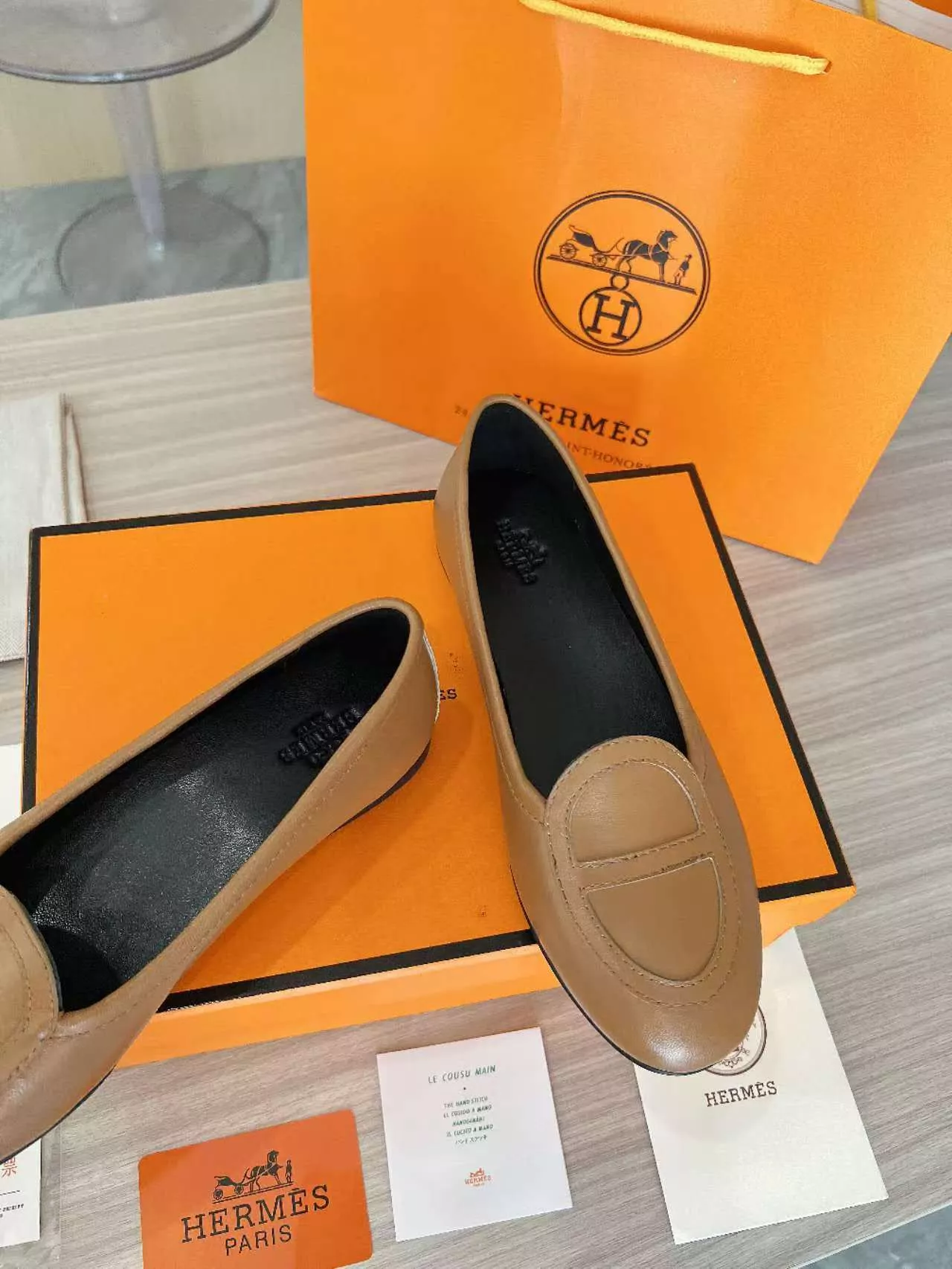 Durable 5261 Hermes Leather Shoes For Women