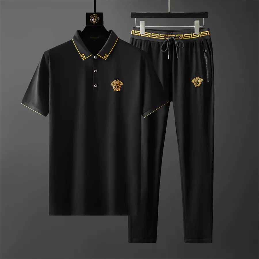 Durable 6987 Versace Tracksuits Short Sleeved For Men