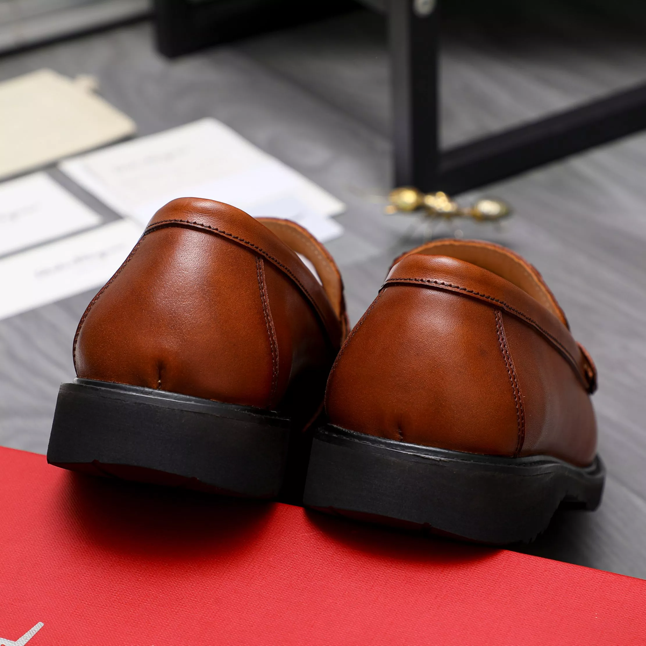 Durable 7294 Salvatore Ferragamo Leather Shoes For Men