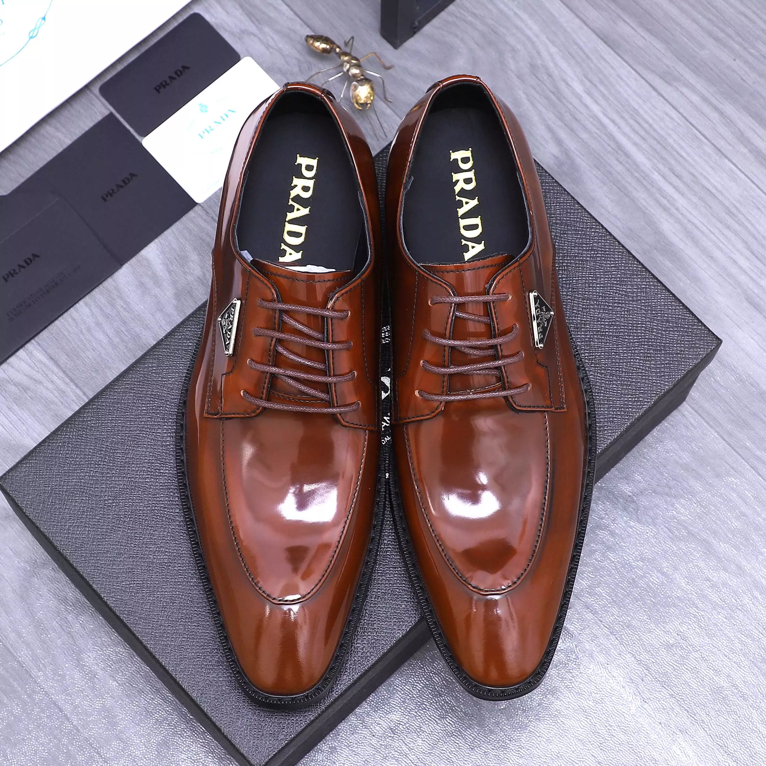 Durable 7524 Prada Leather Shoes For Men