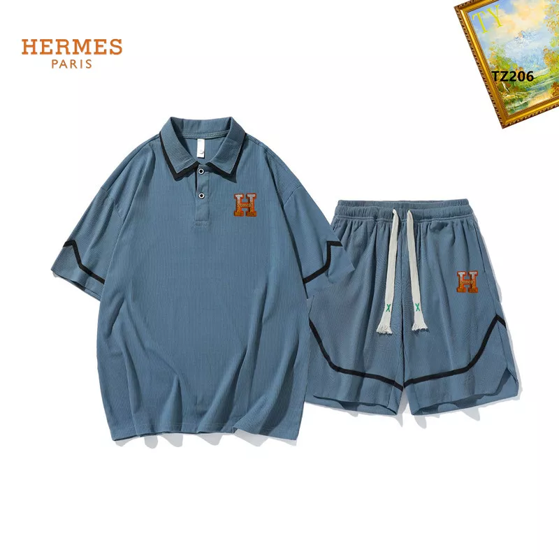 Durable 7566 Hermes Tracksuits Short Sleeved For Men