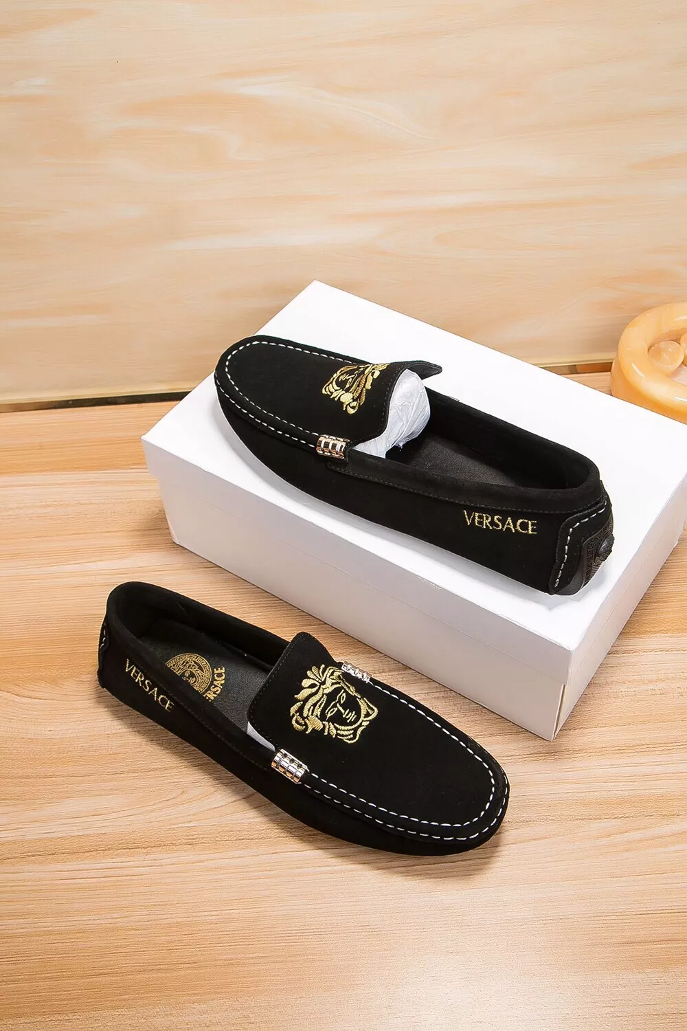Durable 7632 Versace Leather Shoes For Men