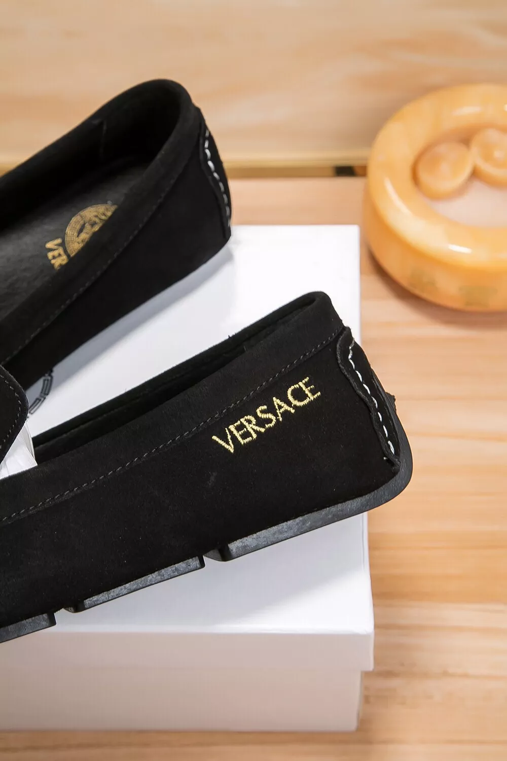 Durable 7632 Versace Leather Shoes For Men