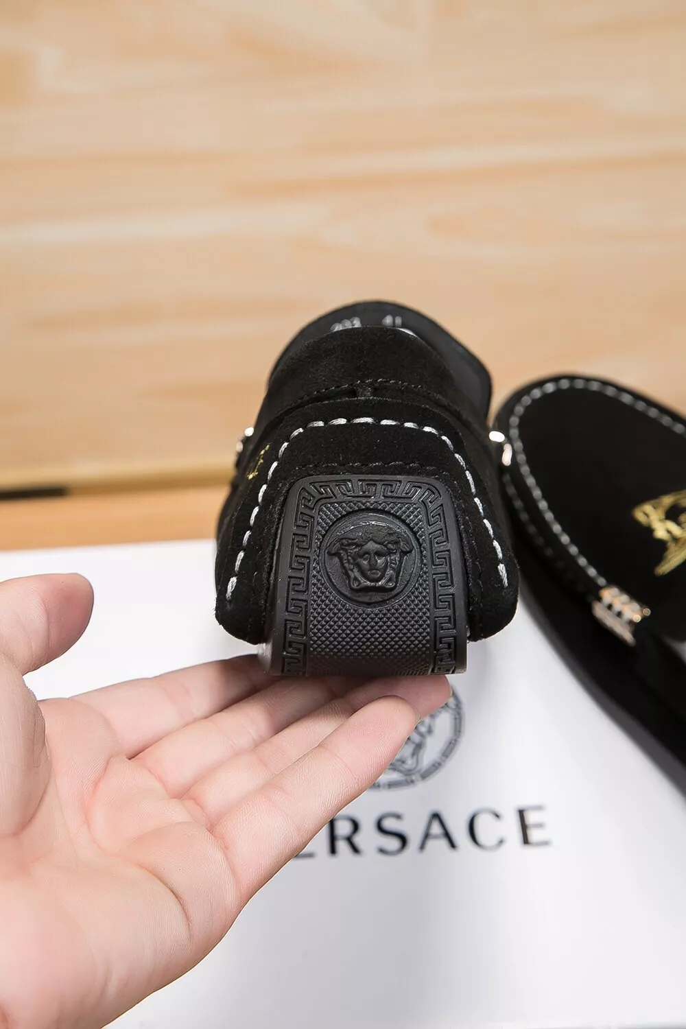 Durable 7632 Versace Leather Shoes For Men
