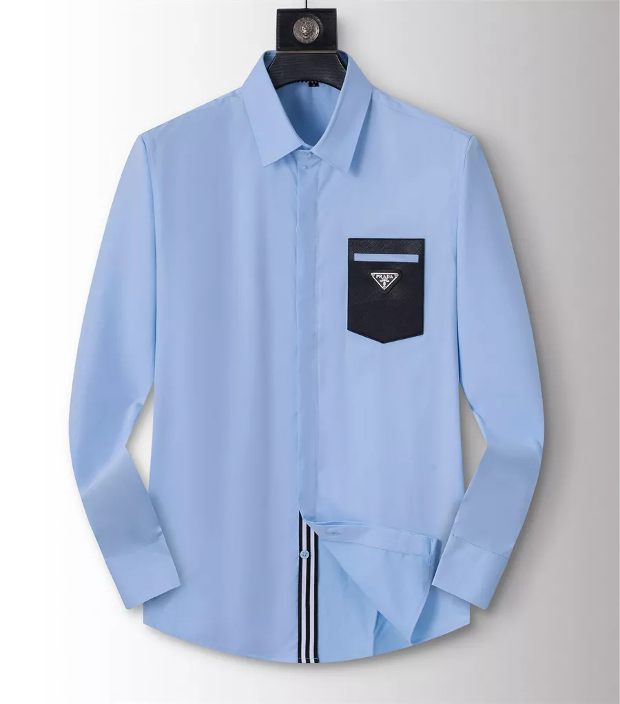 Durable 8395 Prada Shirts Long Sleeved For Men