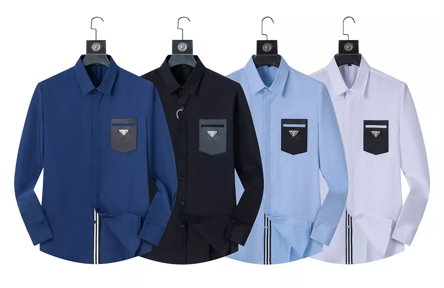 Durable 8395 Prada Shirts Long Sleeved For Men