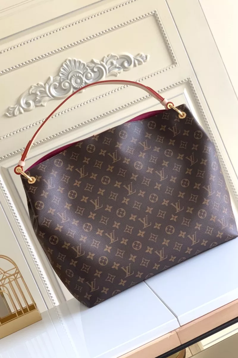 Durable 8505 Louis Vuitton AAA Quality Handbags In Rose Red For Women