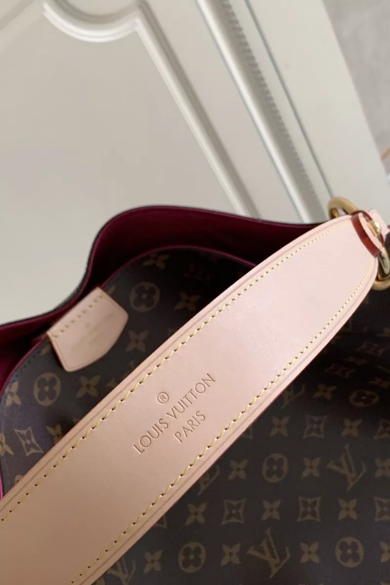 Durable 8505 Louis Vuitton AAA Quality Handbags In Rose Red For Women