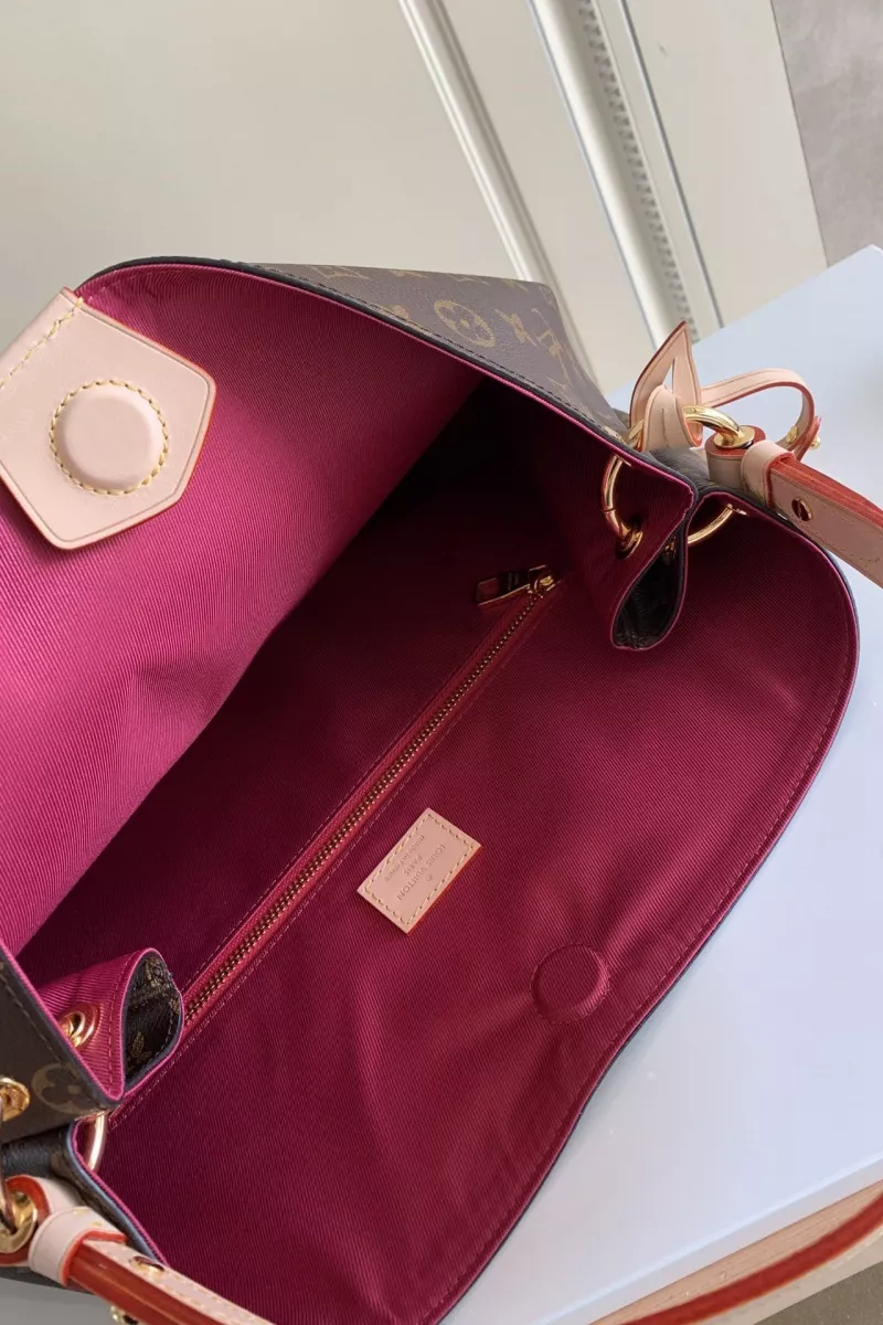 Durable 8505 Louis Vuitton AAA Quality Handbags In Rose Red For Women