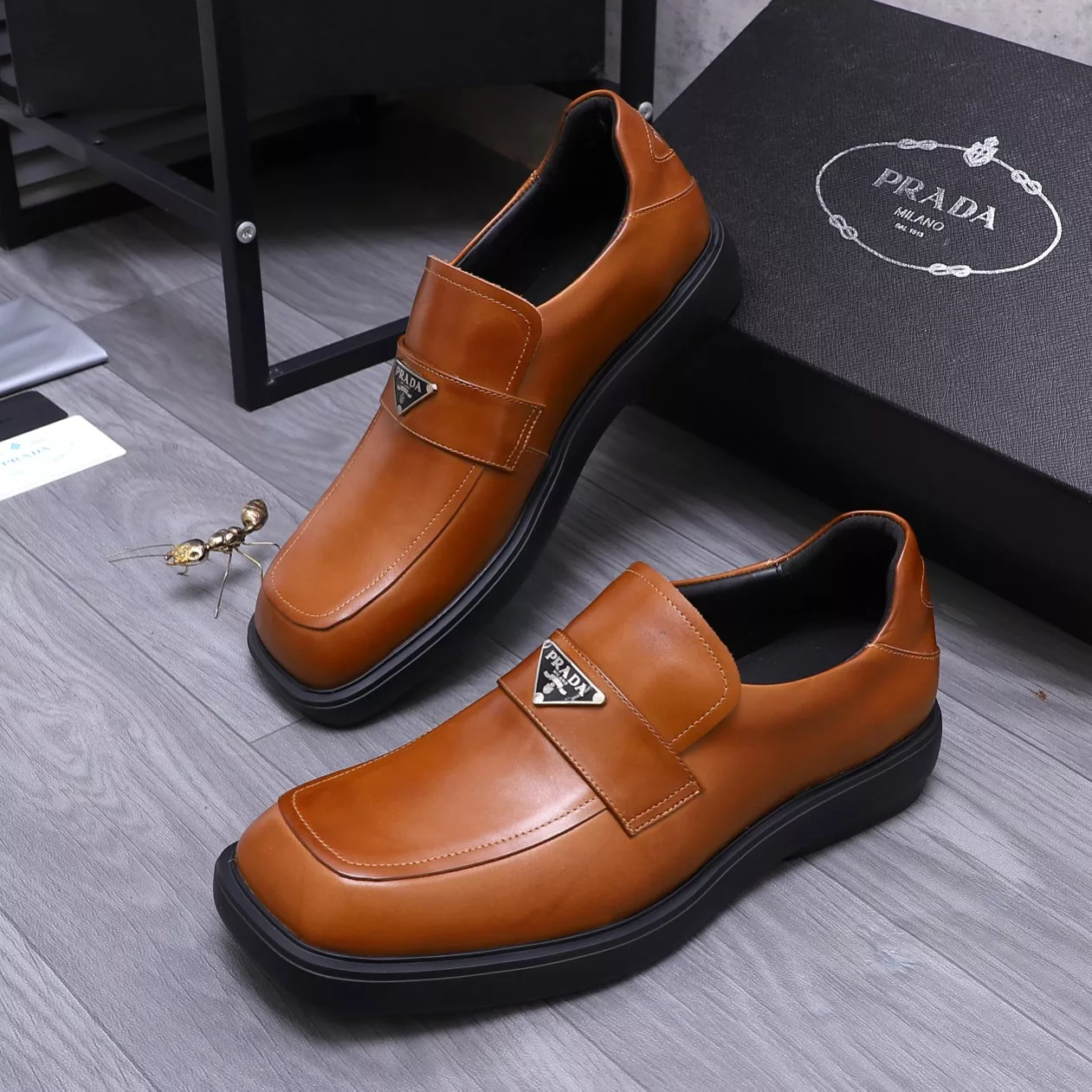 Durable 8596 Prada Leather Shoes For Men