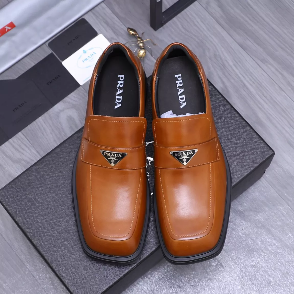 Durable 8596 Prada Leather Shoes For Men