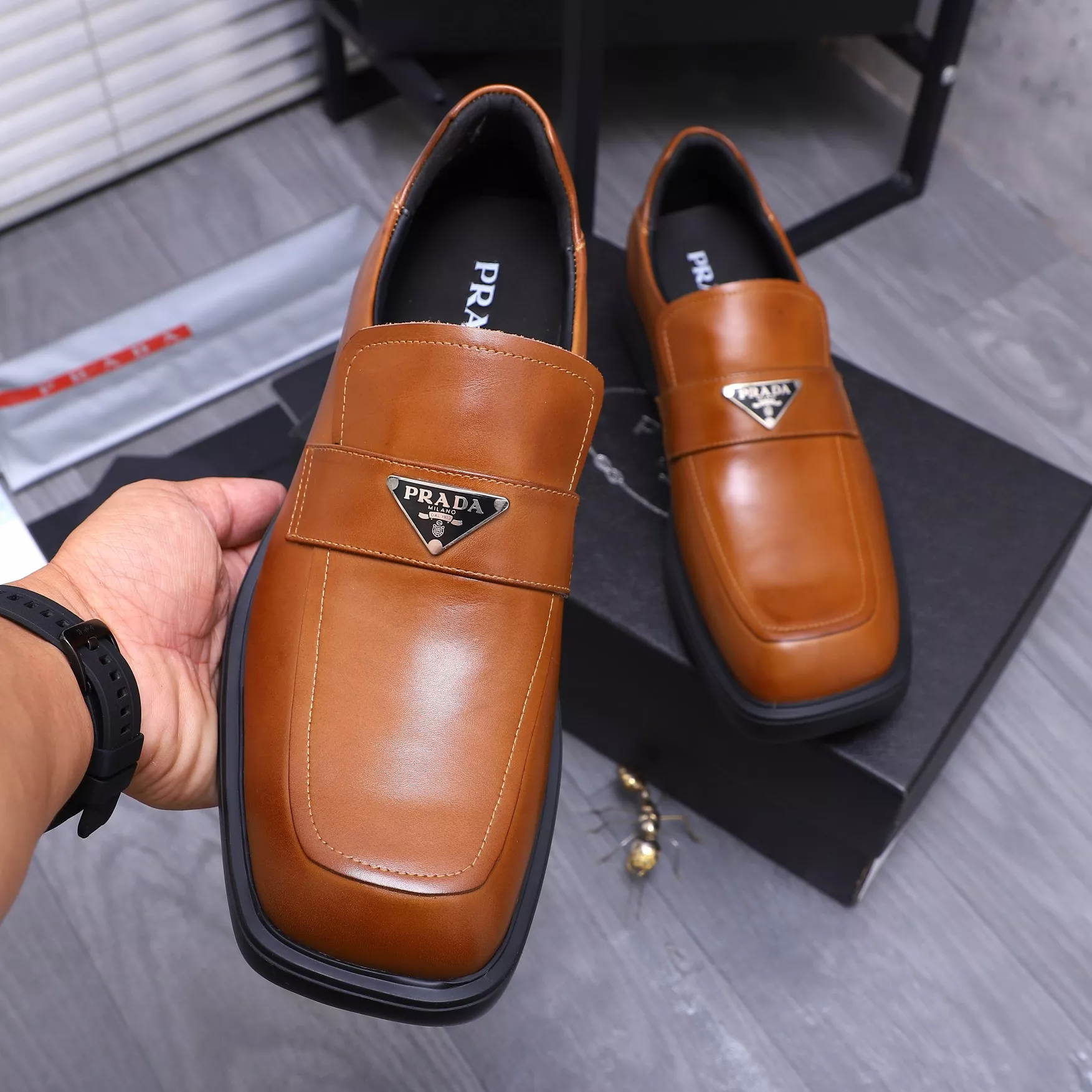 Durable 8596 Prada Leather Shoes For Men
