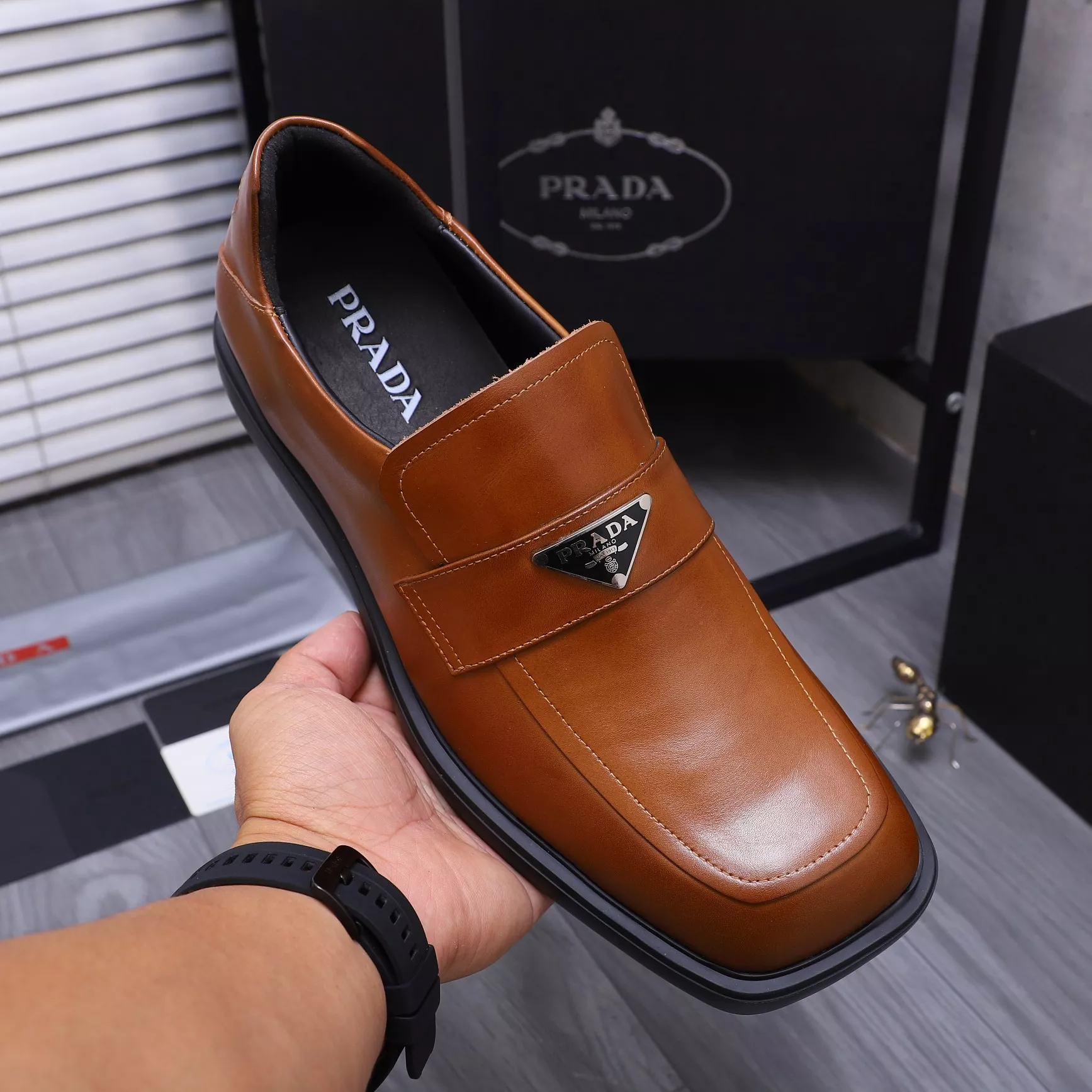 Durable 8596 Prada Leather Shoes For Men