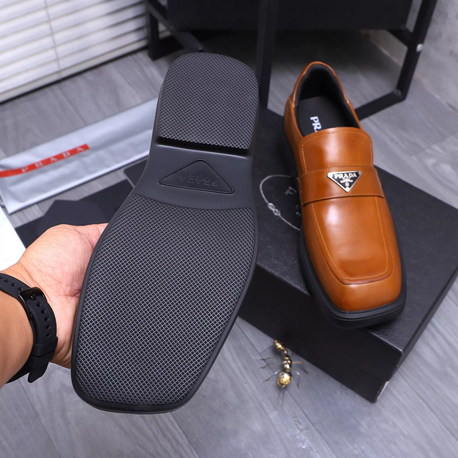 Durable 8596 Prada Leather Shoes For Men
